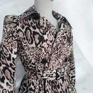 NWT BEBE AnimAL PRINT CORSET TRENCH COAT mob wife gothic punk XS